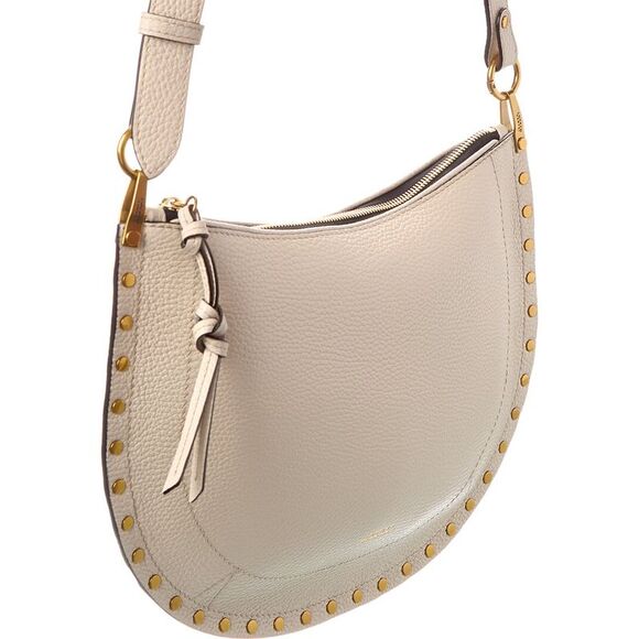 Isabel Marant Oskan Soft Zip Leather Crossbody, White - Picture 3 of 4